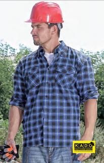Pracovné odevy - flanelová bavlnená košeľa TOM CXS modrá