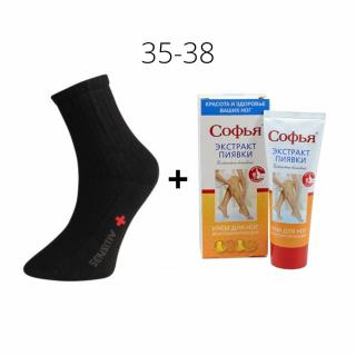 Set proti opuchom nôh - ponožky + venózny krém, vel. L- Herbatica