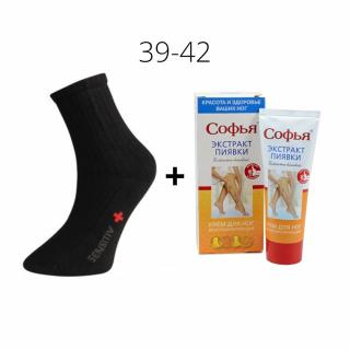 Set proti opuchom nôh - ponožky + venózny krém, vel. XL- Herbatica