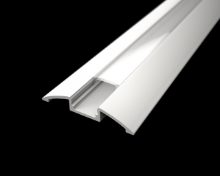 Nástenný profil pre LED pásiky N4 biely Profil + Nacvakávacie opálový kryt 1m