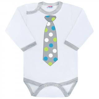 Body s potlačou New Baby s kravatou so srdiečkami 74 (6-9m)