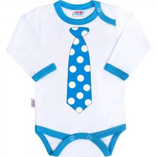 Body s potlačou New Baby s tyrkysovou kravatou 62 (3-6m)
