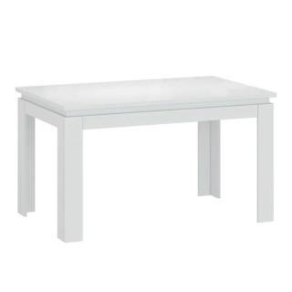 Rozkladací stôl 135-184 cm, biely lesk (k303553)
