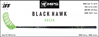 Florbalová hokejka MPS BLACK HAWK Green IFF Dĺžka: 100cm, Ohyb: Ľavá