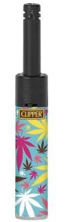 Zapaľovač Clipper Minitube Konopné Listy Clipper motív: Color Leaves svetlo modrý