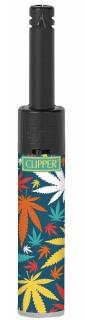 Zapaľovač Clipper Minitube Konopné Listy Clipper motív: Color Leaves tmavo modrý
