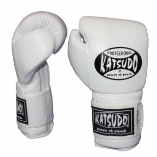 Boxerské rukavice - Katsudo - kožené - Profesional II - biele (Boxerské rukavice - Katsudo - kožené - Profesionál II - biele)