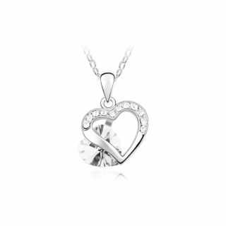 Swarovski náhrdelník srdce - biela
