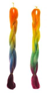 Syntetické vlasy - vrkoč ombré 4-farebné