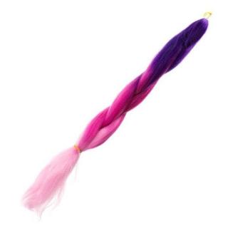 Umelé vlasy kanekalon: ombré – fialovo-ružové
