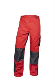 Pracovné odevy-Montérkové nohavice PRE100 02 ARDON do pásu červeno-čierne