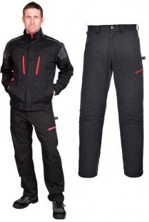 Pracovné odevy - montérkové nohavice TX61 PORTWEST do pásu čierno/červené