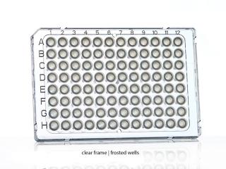 FrameStar® 96 Well Semi-Skirted PCR Plate, ABI® FastPlate Style Farba: frosted wells, clear frame
