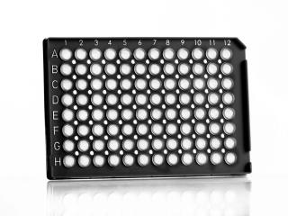 FrameStar® 96 Well Semi-Skirted PCR Plate With Upstand, ABI® Style Farba: clear wells, black frame