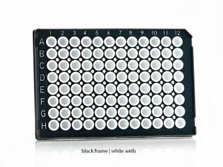 FrameStar® 96 Well Semi-Skirted PCR Plate With Upstand, ABI® Style Farba: white wells, black frame