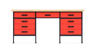 Kovový pracovný stôl MT6-9S Farebné prevednie: Červená