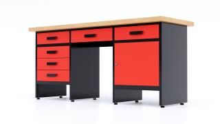Kovový pracovný stôl MT6 Farebné prevednie: Červená