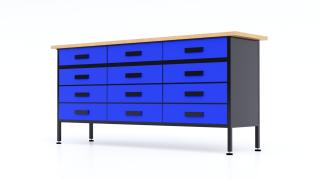 Kovový pracovný stôl WB12 Farebné prevednie: Modrá