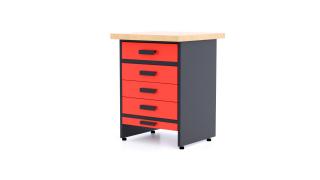 Kovový pracovný stôl WB1A-5s - Modul Farebné prevednie: Červená