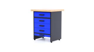 Kovový pracovný stôl WB1A-5s - Modul Farebné prevednie: Modrá