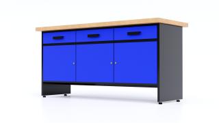Kovový pracovný stôl WB3 Farebné prevednie: Modrá