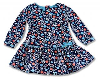 Dievčenské šaty- Klasik, modré veľkosť: 86 (12-18m)