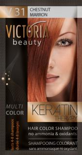 Victoria Beauty Keratín Therapy Tónovací šampón na vlasy V 31, Chestnut, 4-8 umytí