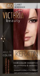 Victoria Beauty Keratin Therapy Tónovací šampón na vlasy V 40, Claret Bordeaux,, 4-8 umytí