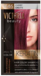 Victoria Beauty Keratín Therapy Tónovací šampón na vlasy V 46, Cherry Griotte, 4-8 umytí