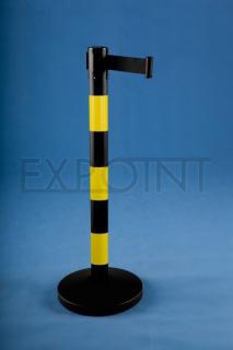 Vymedzovací stĺpik s pásom 2,7 m Název: farba pásu:čiernožltá, dĺžka pásu 2,8m