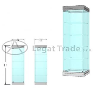 Výstavná vitrína s preskleným korpusom SBP Název: rozmer: 100 x 50 x 180cm