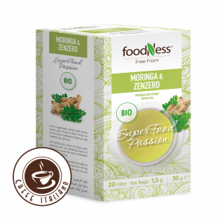 Foodness BIO čaj Moringa a Zázvor 20ks/1,5g  bylinkový čaj