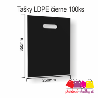 Tašky LDPE Balenie: 100 ks balenie, Farba: Čierna, Rozmer: 250 x 350 mm