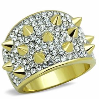 Oceľový prsteň s kryštálmi Sr1697 Veľkosť prsteňa: 52 (16,6 mm)