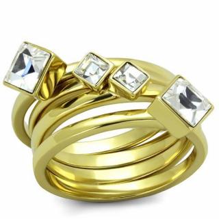 Prsteň Gold z ocele štvordielny Sr2158 Veľkosť prsteňa: 52 (16,6 mm)
