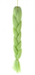 Vlasy kanelové syntetické Copánky ombre, zelená, 10352