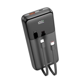 Borofone power banka 20000mAh BJ22A - USB - PD QC 3.0 22,5W S TYPE C a lightning - čierna