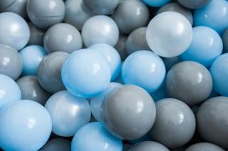 Detský suchý bazén sivý 90x40 cm s loptičkami 200 ks Štandard barva: modré loptičky