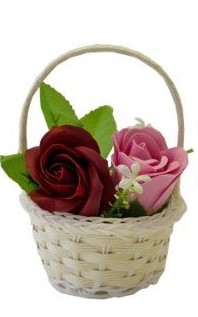 Accentra - Mydlové kvety ruže v košíku  Mydlové kvety ruže v košíku 2x5g