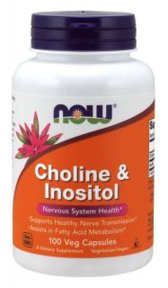 NOW Cholin & Inositol, 500 mg, 100 kapsúl
