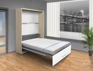 AKCE - Sklápacia posteľ VS 1054 P - 200x140 cm nosnost postele: zvýšená nosnosť o 20 kg, farba lamina: breza/biele dvere