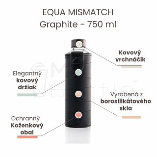 Sklenená fľaša s uzáverom EQUA MISMATCH - Graphite 750 ml