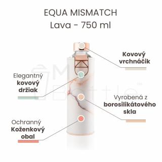 Sklenená fľaša s uzáverom EQUA MISMATCH - Lava 750 ml