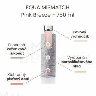 Sklenená fľaša s uzáverom EQUA MISMATCH - Pink Breeze 750 ml