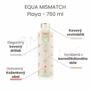 Sklenená fľaša s uzáverom EQUA MISMATCH - Playa 750 ml