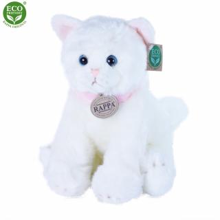 Plyšová mačka biela sediaca 25 cm, ECO - Friendly