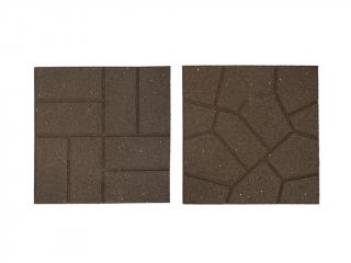 Obojstranná gumová dlaždica Brickface 40 x 40 cm, hnedá
