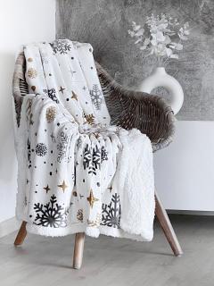 Obojstranná deka s baránkom - Vločka biela