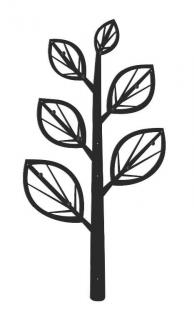 Vešiak konár stromu s lístim 130 (Kovový dizajnový vešiak v tvare konára stromu vrátane montážnej sady s krytkami)