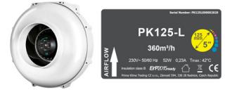 Ventilátor PRIMA KLIMA 125 - 360m3/h - Ø125mm - 1 rychlost